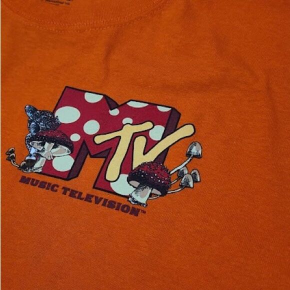 2/$30 Fashion Nova MTV Mushrooms Short Sleeve Tee - Orange - Picture 6 of 8